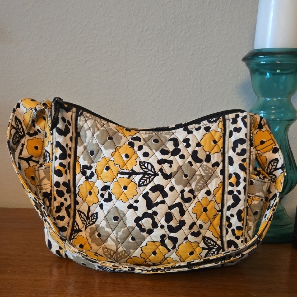 Vera Bradley Yellow and Black Quilted Shoulder Bag